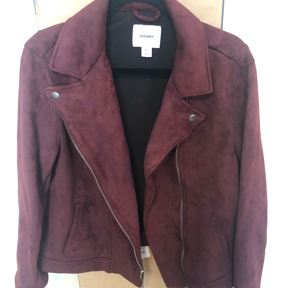 Burgundy suade Moto jacket